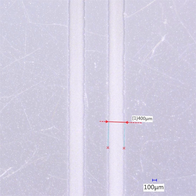 氣溶膠噴射列印能力：P25 TiO2奈米顆粒線條