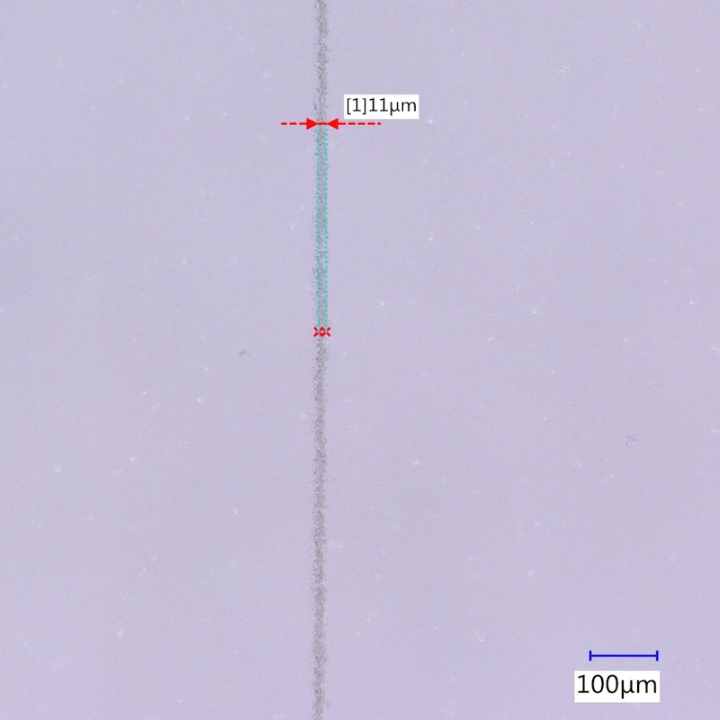 氣溶膠噴射列印能力：P25 TiO2奈米顆粒線條